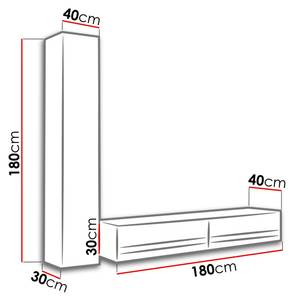 Wohnwand Vigo New IX mit LED Hochglanz Grau