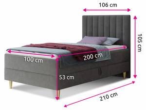 Boxspringbett Gold Mini Grün - Breite: 106 cm