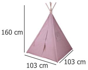 TIPI Kinderzelt, 103x103x160 cm Pink - Textil - 103 x 160 x 103 cm