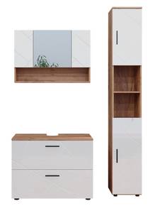 Badmöbel Set Irma 40549 Braun - Weiß - Holzwerkstoff - 80 x 58 x 41 cm