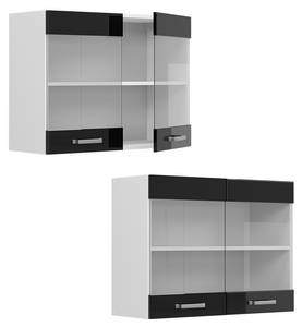 hängende Geschirrschrank R-Line 41044 Hochglanz Schwarz - Weiß - 80 x 60 x 31 cm