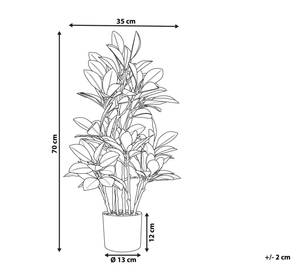 Kunstpflanze MAGNOLIA Schwarz - Grün - Kunststoff - 35 x 70 x 35 cm