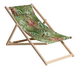 Strandkorb aus Holz Cala Green Grün - Textil - 55 x 5 x 120 cm