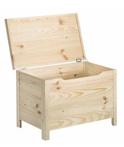 Coffre de rangement en pin 85L Beige - Bois manufacturé - 70 x 48 x 40 cm