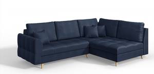 Ecksofa Amber Blau - Massivholz - Textil - Holzart/Dekor - Holz teilmassiv - 231 x 81 x 161 cm