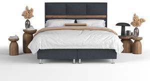 Boxspringbett Soto Schwarz - Breite: 140 cm