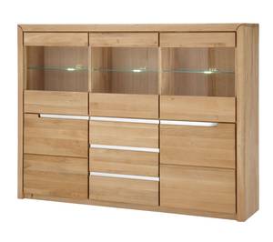 Wohnzimmer Pisa 55 (4-teilig) mit LED Braun - Massivholz - Holzart/Dekor - 423 x 198 x 41 cm