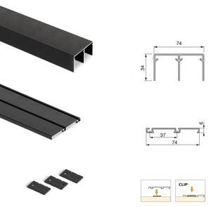 Hardware-Set für Schiebetüren Placard 74 Schwarz