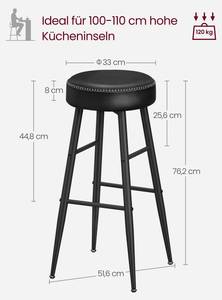 Barhocker Maseru 2er-Set Schwarz