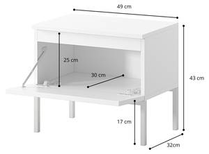 Nachttisch BEMMI Weiß - Holzwerkstoff - 8 x 42 x 32 cm