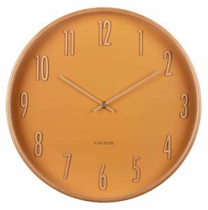 Horloge murale en bois D40cm Jaune