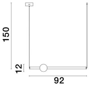 Pendelleuchte NEUTRON Gold - Weiß - Metall - Kunststoff - 92 x 12 x 92 cm