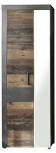 Kleiderschrank Irwin Grau - Holz teilmassiv - 65 x 192 x 34 cm