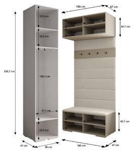 Garderobe Inova 3 Z19 Braun - Gold - Grau - Gold