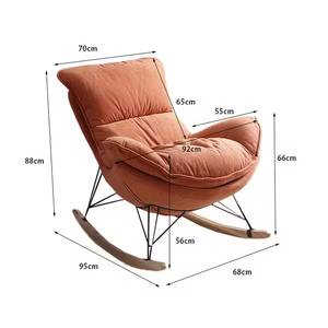 Relaxstuhl Holz Sessel mit Hocker Orange