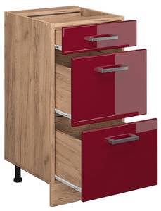 Küchenschrank R-Line 45594 Hochglanz Bordeaux - Sonoma Eiche Trüffel Dekor - 40 x 82 x 60 cm