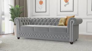 Sofa Karl 3-Sitzer Chesterfield Grau