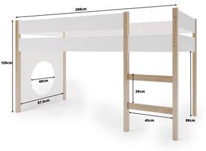 Hochbett GROTT LB005 Weiß - Massivholz - Holzart/Dekor - 99 x 120 x 208 cm