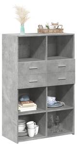 Highboard DE9322 Grau - Holzwerkstoff - 43 x 124 x 80 cm