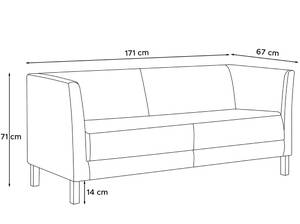 Einzelsofa 3 Personen ESPECTO Schwarz - 171 x 60 cm