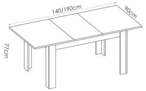 Ausziehbarer Tisch BALKIS Weiß - Holzwerkstoff - 90 x 77 x 190 cm