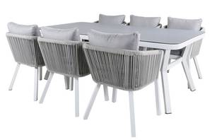 Gartenmöbel-Set Virya (7-teilig) Weiß - Metall - 100 x 74 x 200 cm