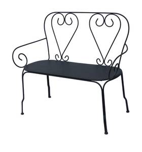 Banc de jardin GUERMANTES Gris - Métal - 47 x 92 x 103 cm