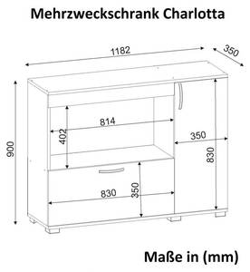 Mehrzweckschrank Küchenschrank Charlotta Braun - Holzwerkstoff - 118 x 90 x 35 cm