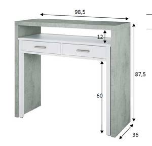 Schreibtisch Billings Grau - Holzwerkstoff - 36 x 88 x 99 cm