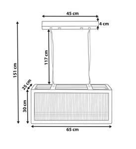 Lampe suspension PENNA Marron - Bois massif - 65 x 151 x 25 cm