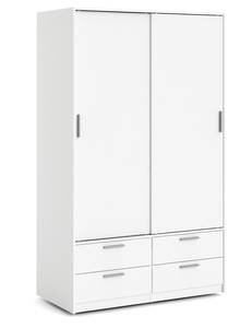 l' armoire Line Blanc - En partie en bois massif - 121 x 200 x 60 cm