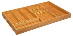 Besteck-Organizer für Schublade, Bambus Beige - Bambus - 38 x 5 x 58 cm