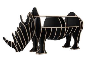 Handy-Puzzle Möbelstück Nashorn Schwarz - Holzwerkstoff - 112 x 55 x 40 cm