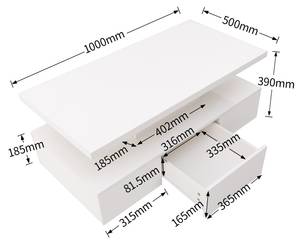 Table basse BRILLZoom Ⅱ Blanc