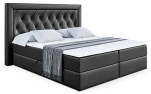 Boxspringbett NOEL Hochglanz Schwarz - Breite: 200 cm - H3