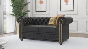 Sofa Ingrid 2-Sitzer, Chesterfield Anthrazit