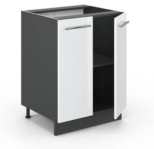 Meuble bas de cuisine Fame-Line 35533 Anthracite - Blanc brillant