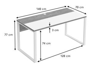 Schreibtisch NOEL 140x70cm Schwarz - Eiche Sand Dekor - Breite: 140 cm