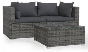 Salon de jardin (lot de 3) 3013629-6 Anthracite - Gris