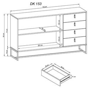 Buffet DARK SB153 2D4D Beige - Bois manufacturé - Matière plastique - 153 x 89 x 39 cm