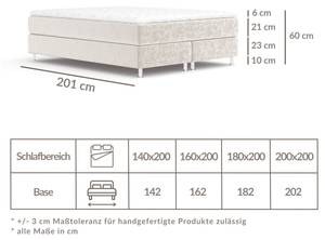 Boxspringbett Sub Taupe - Breite: 160 cm