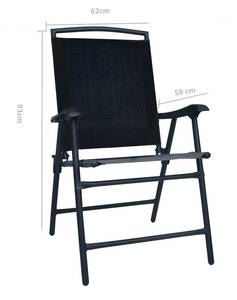 Chaise pliable de jardin Noir