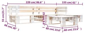 Garten-Lounge-Set (4-teilig) 297743 Weiß - Holzwerkstoff - Holzart/Dekor - 220 x 55 x 155 cm