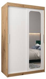 Armoire à portes coulissantes promo t2 Imitation chêne - Blanc - Largeur : 120 cm - 2 porte