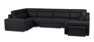 Ecksofa Eckcouch Fergus U Form Couch Schwarz - Ecke davorstehend rechts