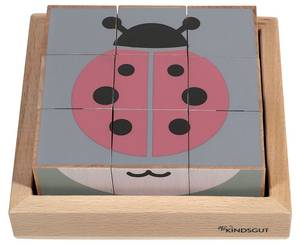 Holzwürfel-Puzzle Tiere Holzwerkstoff - 14 x 4 x 14 cm