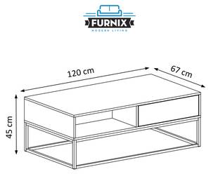 FURNIX table basse Danlay Noir - Hauteur : 45 cm