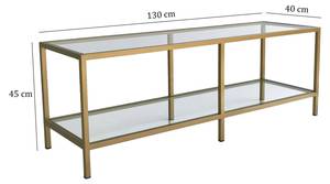 Fernsehschrank Dklaasse Gold - Glas - 40 x 45 x 130 cm