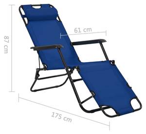 Chaise longue Bleu - Métal - 61 x 87 x 175 cm