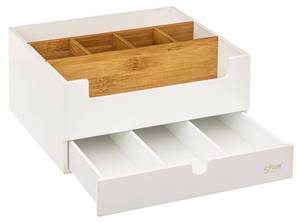 Organisateur pour cosmétiques Blanc - Bambou - 13 x 24 x 26 cm